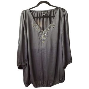 Lane Bryant Charcoal Embellished Blouse size 18/20